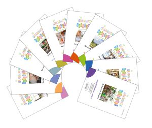 Die 10 Bilderlesebücher als Fächer aufgelegt